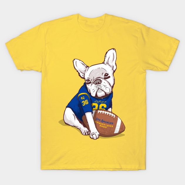 Los Angeles Football Bulldog T-Shirt T-Shirt by flowwestprintandapparel